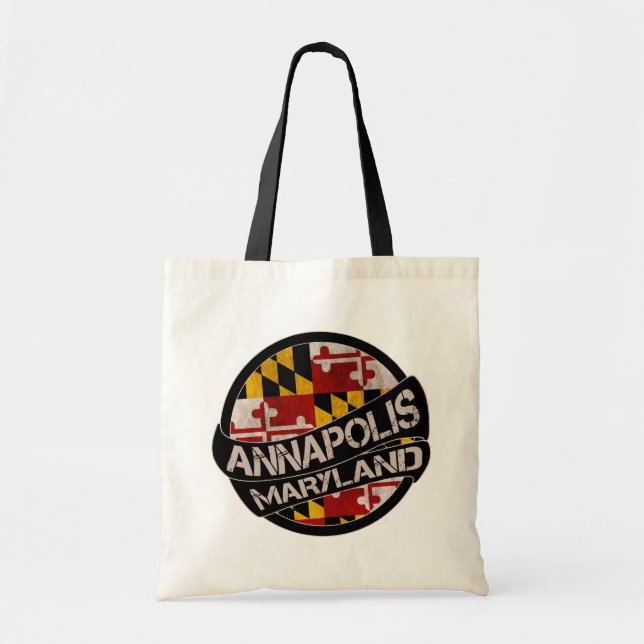 Annapolis Maryland flagga grunge tote bag Tygkasse (Framsidan)