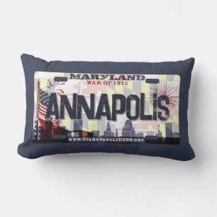 Annapolis Maryland flagga-skyltkudde Lumbarkudde