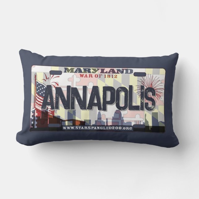 Annapolis Maryland flagga-skyltkudde Lumbarkudde (Framsida)