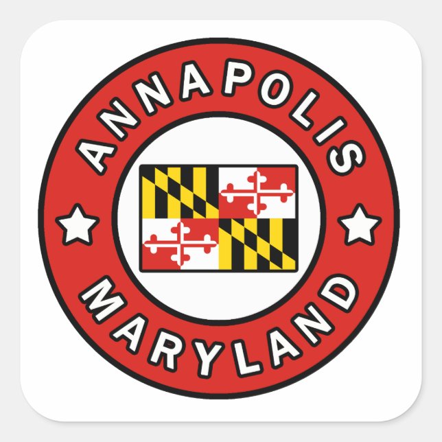 Annapolis Maryland Fyrkantigt Klistermärke (Framsida)