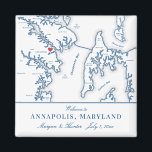 Annapolis Maryland Karta Destination Wedding Favor Magnet<br><div class="desc">Snabb och enkel beställning! De här magneterna från Annapolis MD karta gör att underbara Virginia bröllopsfavoriter inkluderar välkomstpåsar för Maryland-bröllopet. Flytta hjärtat genom att klicka på "Redigera med design verktyg" under "Anpassa". I karta i Annapolis och Kent-öarnas konstverk i kustområdena Karta är det Annapolis, Kent Island, Cape St. Claire, Arnold,...</div>