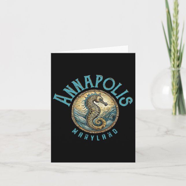 Annapolis Maryland Nautical Seahorse Design Kort (Framsida)