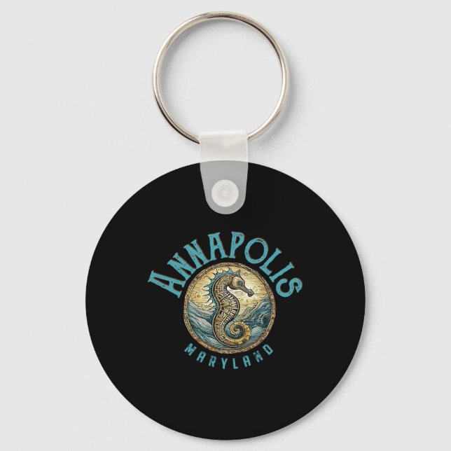 Annapolis Maryland Nautilus Sjöhäst Design  Nyckelring (Framsida)