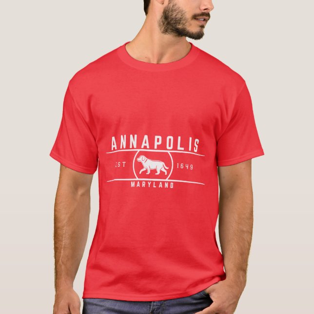 Annapolis Maryland Retro Stil T Shirt (Framsida)