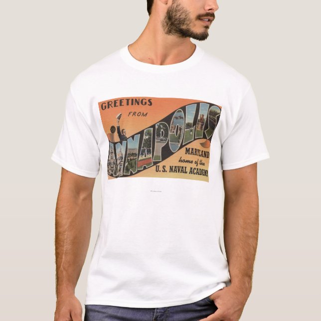 Annapolis Maryland - stora brevplatser T-shirt (Framsida)