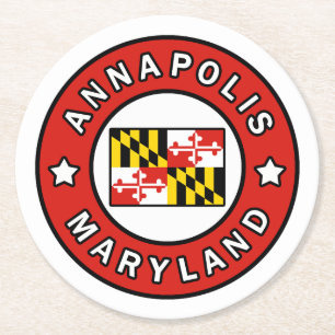Annapolis Maryland Underlägg Papper Rund