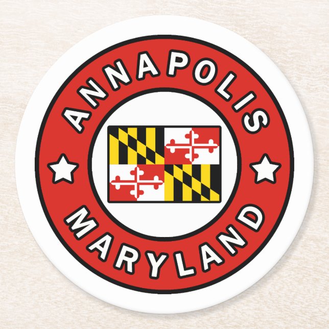 Annapolis Maryland Underlägg Papper Rund (Framsidan)