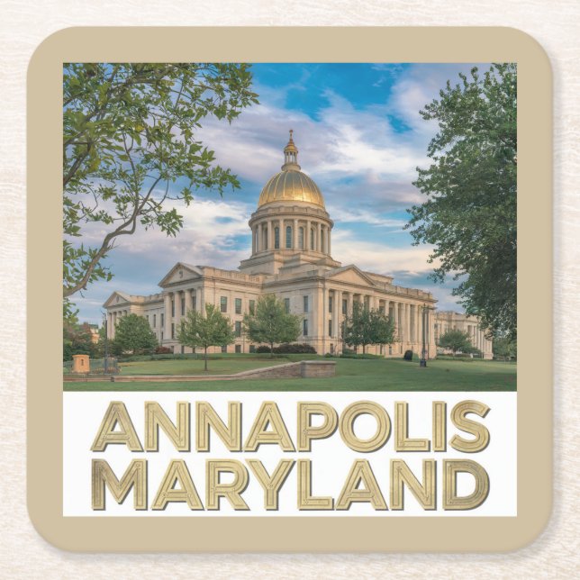 Annapolis Maryland Underlägg set Papper Kvadrat (Framsidan)
