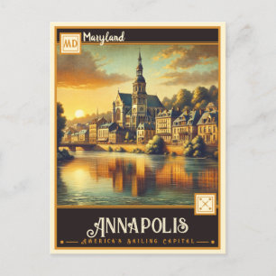 Annapolis, Maryland VINTAGE Vykort