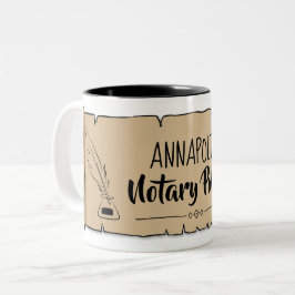 Annapolis Notary Public Rulla Feather Quill Två-Tonad Mugg