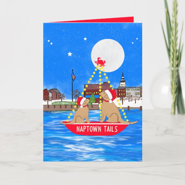 Annapolis Parad av Ljus Hundar Julkort Tack Kort (Framsida)