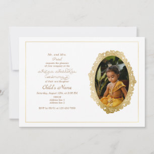 Annaprashan First Ris Ceremony Blommigt Photo Inbjudningar