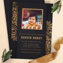 Annaprashan Svart Guld Första Ris Ceremoni Foto