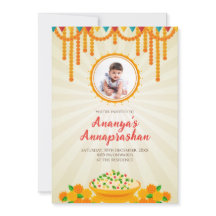 Annaprashana-ceremonin inbjudan & Pasni-inbjudning