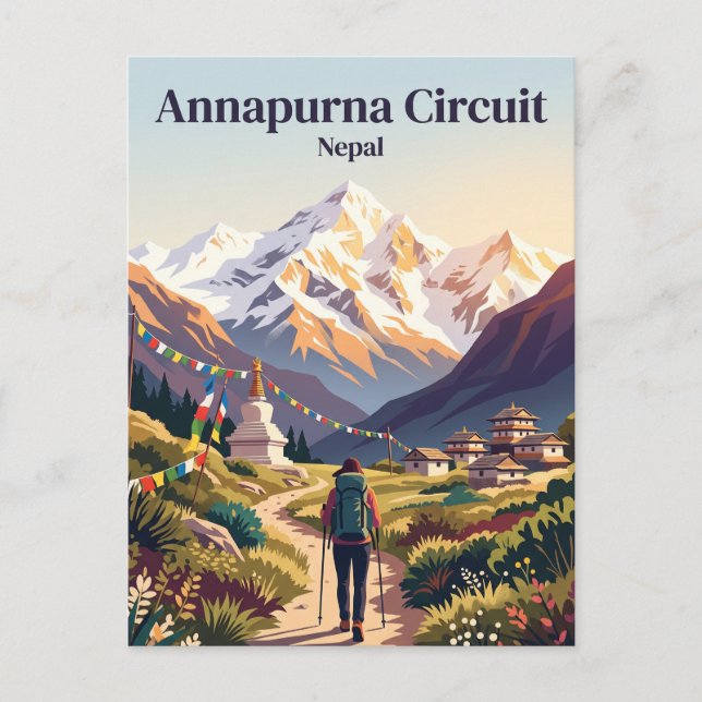 Annapurna Circuit Nepal Vykort (Framsida)