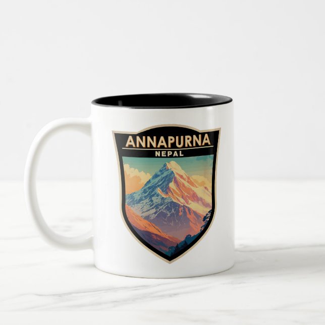 Annapurna Nepal Resa Konst Vintage Två-Tonad Mugg (Vänster)
