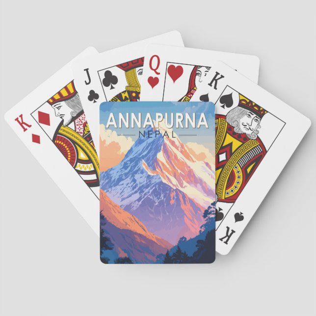 Annapurna Nepal Travel Art Vintage Casinokort (Baksidan)