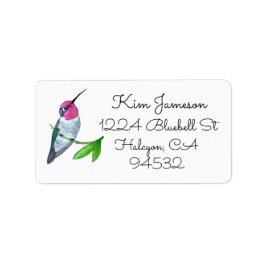 Anna's Hummingbird Address Label Adressetikett