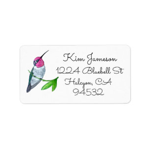 Anna's Hummingbird Address Label Adressetikett