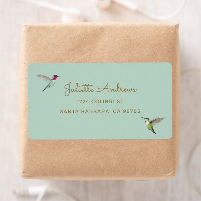 Anna's Hummingbird Address Label Fraktsedel (Insitu)