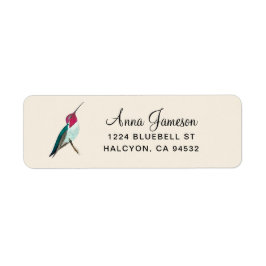 Anna's Hummingbird Address Label Returadress Etikett