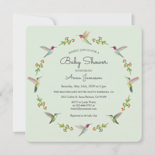 Anna's Hummingbird Baby Shower-inbjudan