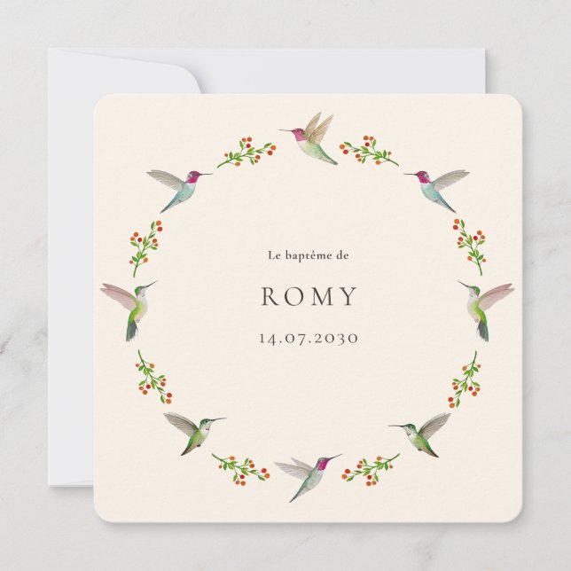 Anna's Hummingbird Baptism med Baby Photo (Framsida)