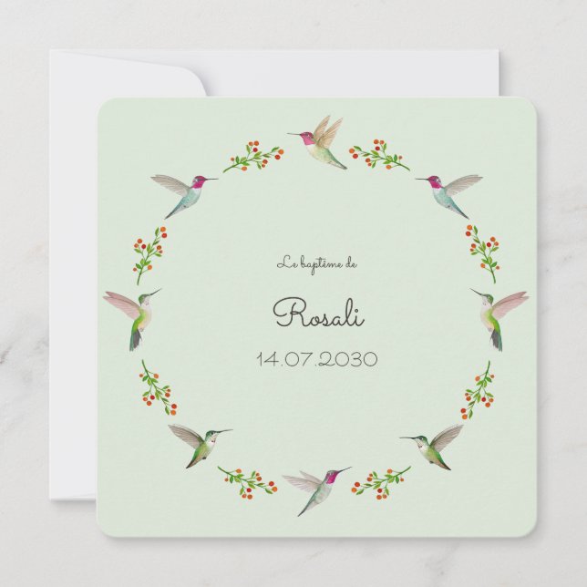 Anna's Hummingbird Baptism med Baby Photo (Framsida)