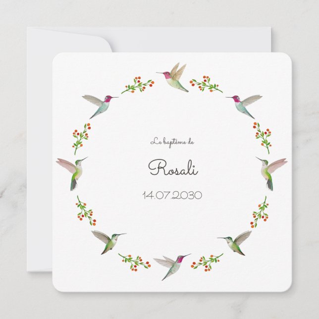 Anna's Hummingbird Baptism med foto (Framsida)