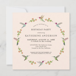 Anna's Hummingbird Birthday Bjud