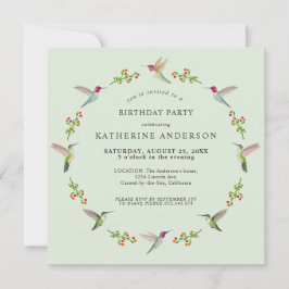 Anna's Hummingbird Birthday Bjud
