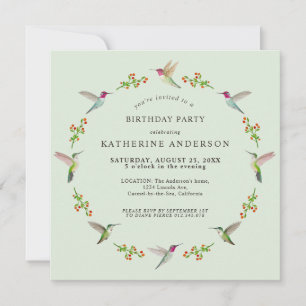 Anna's Hummingbird Birthday Bjud