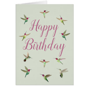 Anna's Hummingbird Birthday Card Hälsningskort