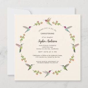 Anna's Hummingbird Christening-inbjudan