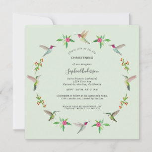 Anna's Hummingbird Christening-inbjudan