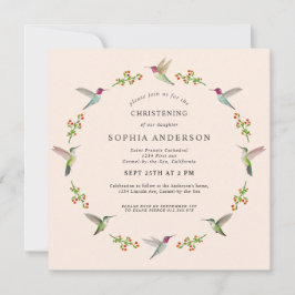 Anna's Hummingbird Christening-inbjudan
