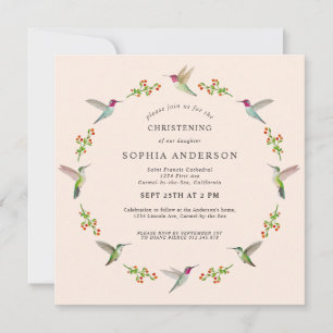 Anna's Hummingbird Christening-inbjudan