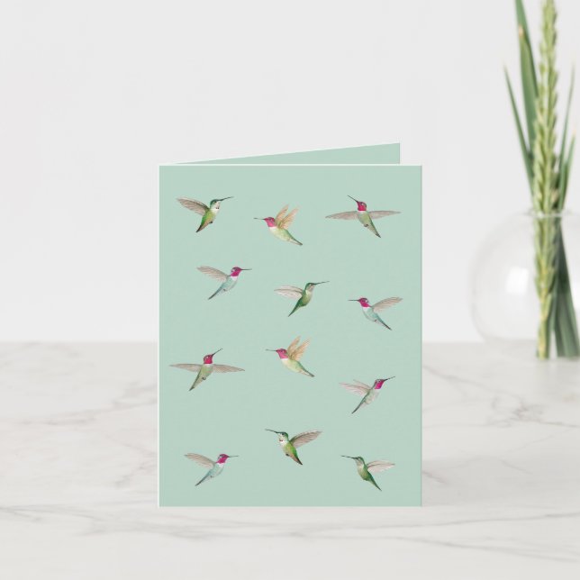 Anna's Hummingbird Folmed Note Card Anteckningskort (Framsida)