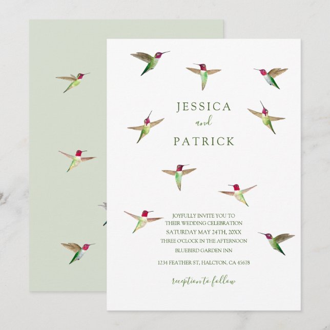 Anna's Hummingbird-inbjudan Inbjudningar (Fram/baksida)