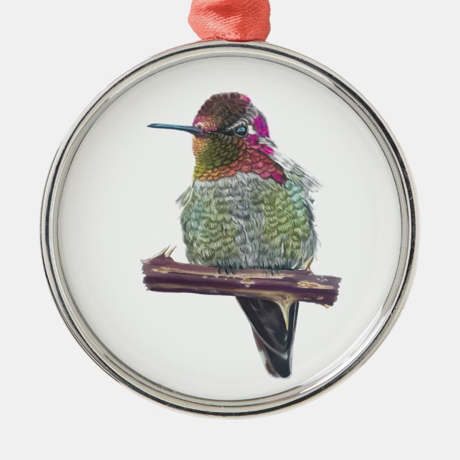 Anna's Hummingbird Julgransprydnad Metall (Framsidan)