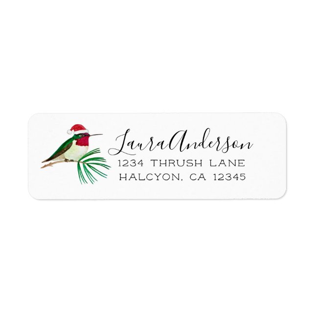 Anna's Hummingbird Label Returadress Etikett (Framsidan)