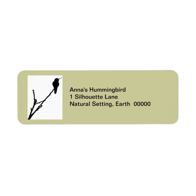 Anna's hummingbird Label Returadress Etikett (Framsidan)