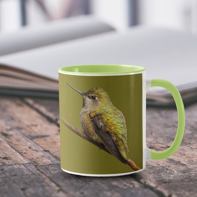 Anna's Hummingbird på Scarlet Trumpetvine Mugg (Anna's Hummingbird on the Trumpetvine 11 oz Coffee Mug Cover Photo.)