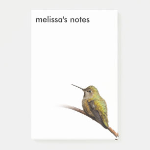 Anna's Hummingbird på Scarlet Trumpetvine Post-it Block