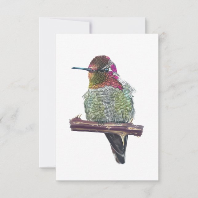 Anna's Hummingbird Postcard-Stil Note Card Anteckningskort (Framsida)