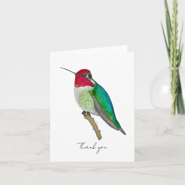 Anna's Hummingbird Tack Kort (Framsida)