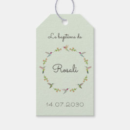 Anna's Hummingbirds Baptism Presentetikett