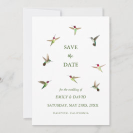 Anna's Kolibri Bröllop Save the Date Inbjudningar
