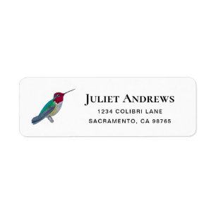 Anna's Kolibri Returadressetikett Returadress Etikett