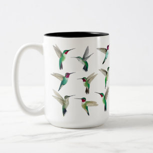 Anna's och Broad-tailed Hummingbird Två-Tonad Mugg